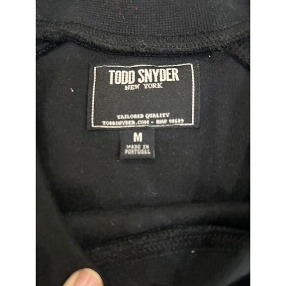 Todd Snyder Shirt SZM Velvet Short Sleeve Pullover Black Round Neck Women - Picture 7 of 10